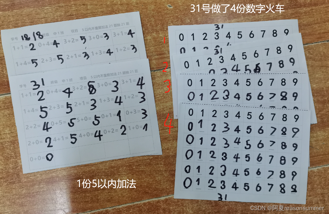 【教学类-综合练习-01】20231207 大4班 数字加减法练习（数字火车、X—Y加法减法、X乘法、X—Y数字分合）