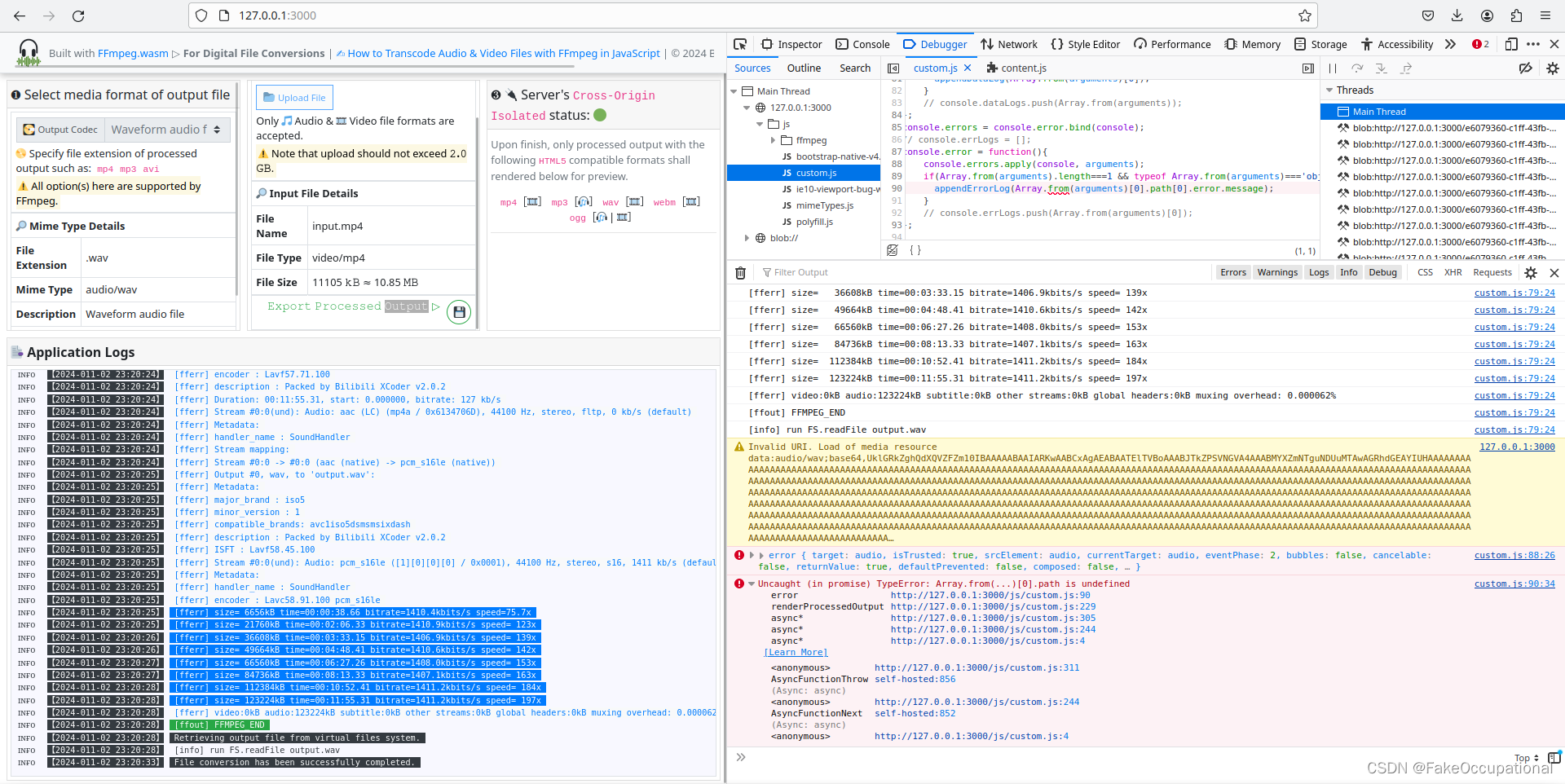 WebAssembly002 FFmpegWasmLocalServer项目