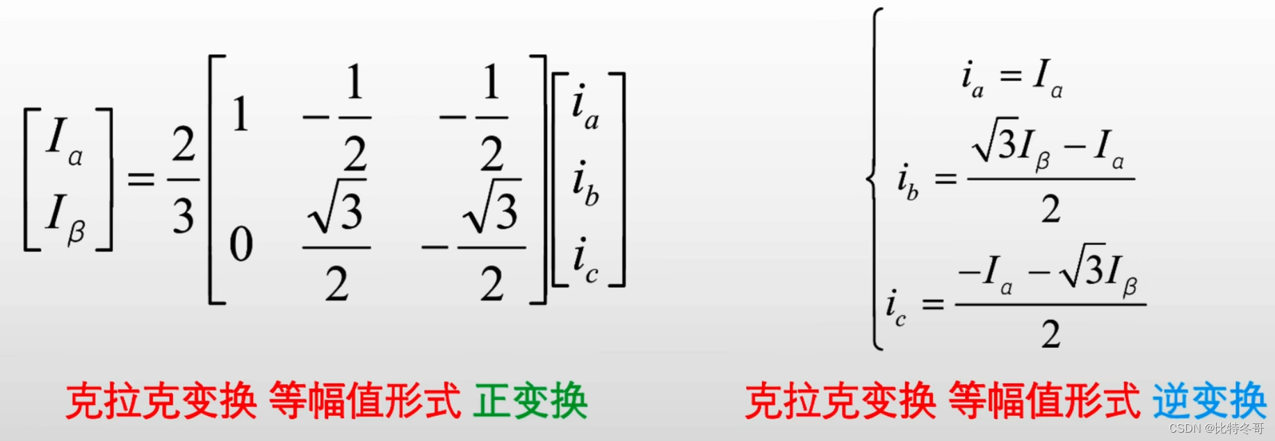 Clark 克拉克变换与克拉克逆变换