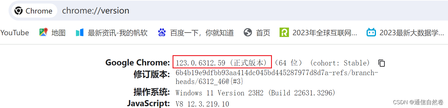 地址栏输入chrome://version/查看版本号