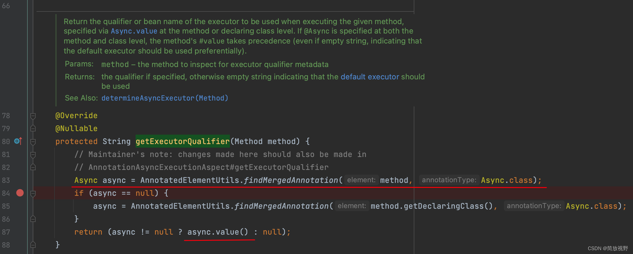 AnnotationAsyncExecutionInterceptor.getExecutorQualifier()