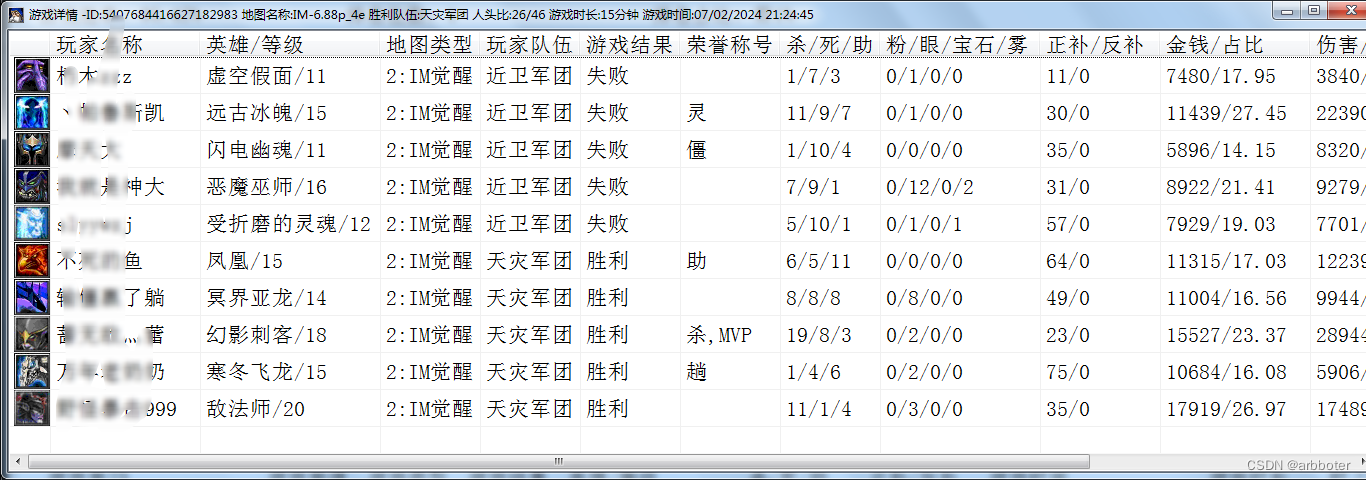 某Dota/IM对战平台玩家助手、查看战绩下、胜率等