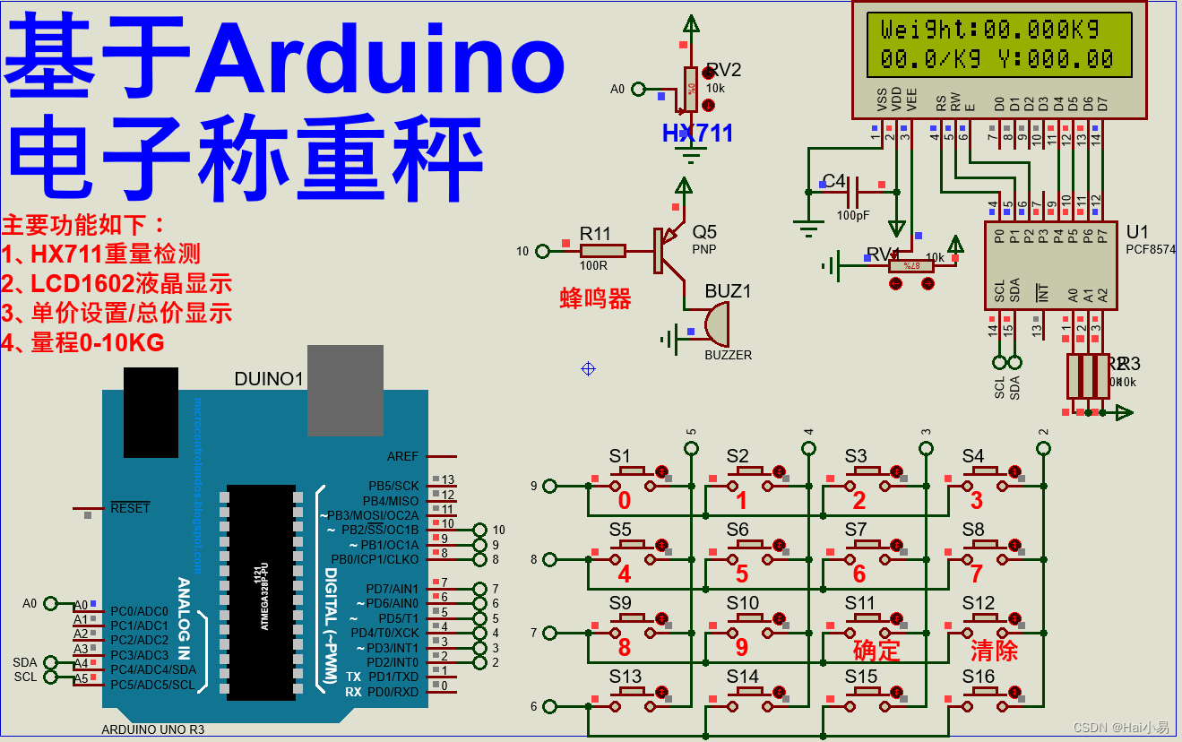 【<span style='color:red;'>Proteus</span><span style='color:red;'>仿真</span>】【Arduino<span style='color:red;'>单片机</span>】<span style='color:red;'>电子称</span>重秤