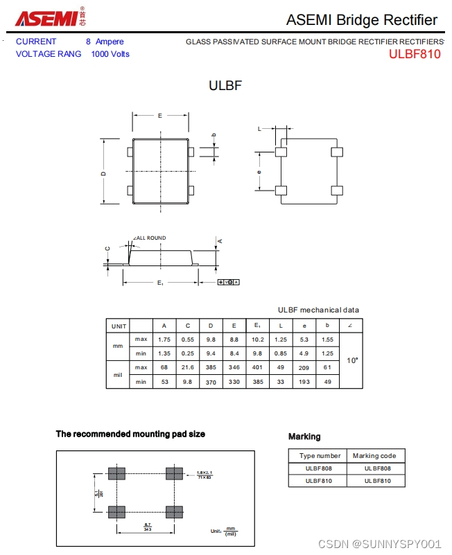 ULBF810-ASEMI新能源整流桥ULBF810