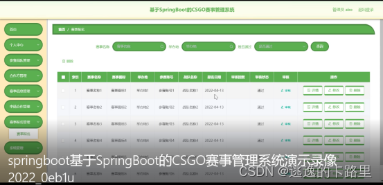 图5-11赛事报名管理界面图