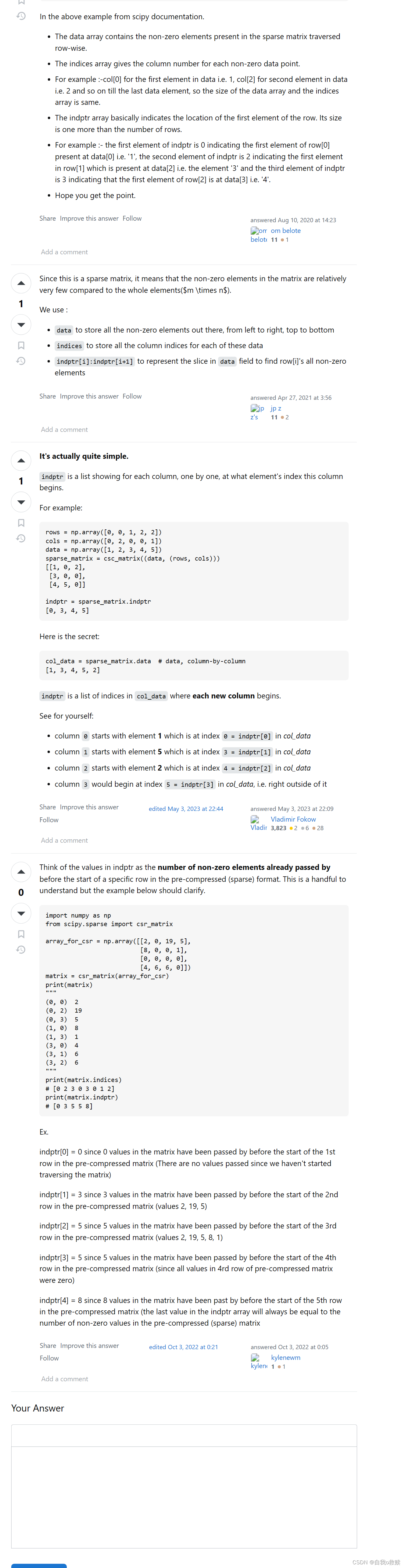 scipy csr_matrix: understand indptr