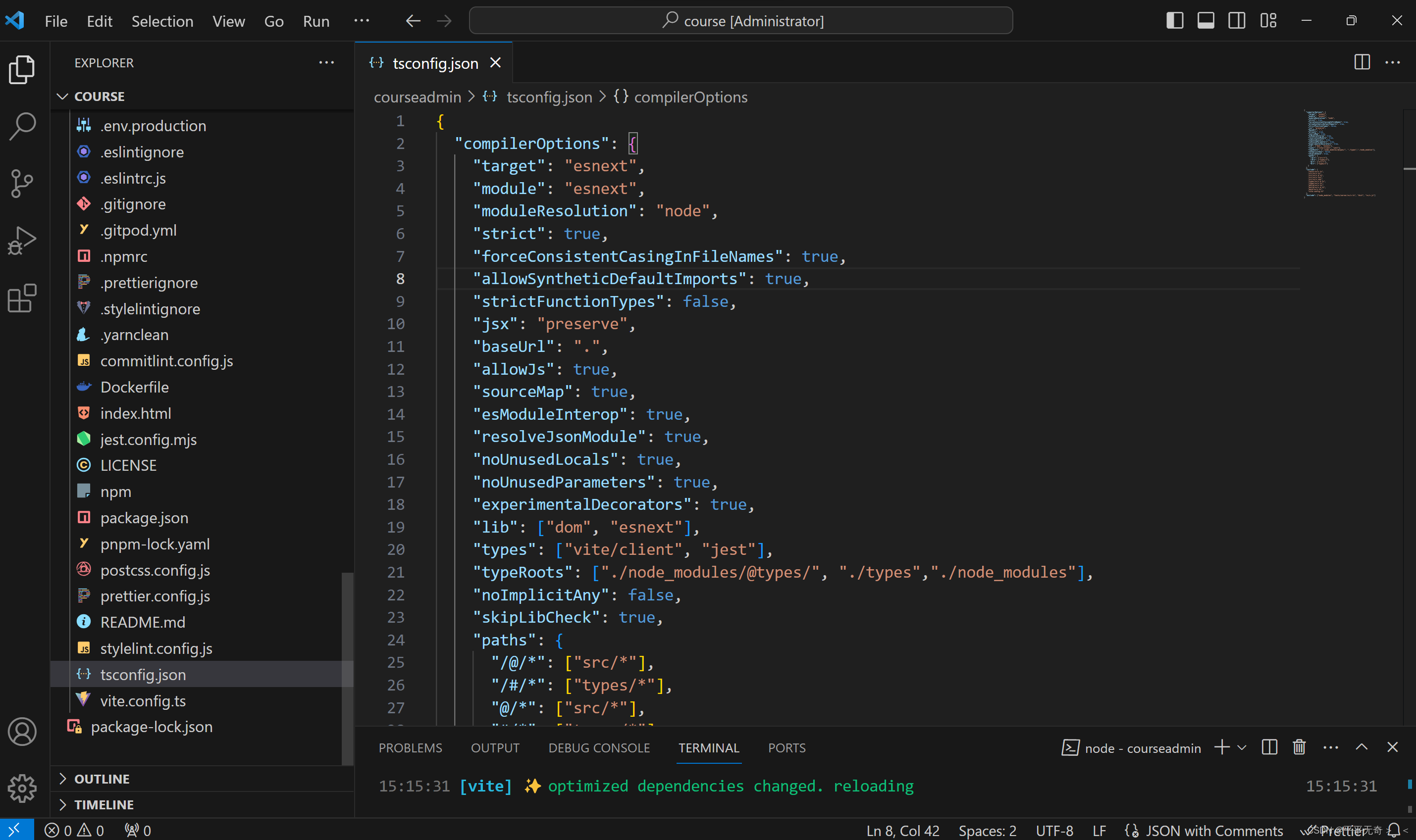 解决vscode中导入的vue项目tsconfig.json文件首行标红问题