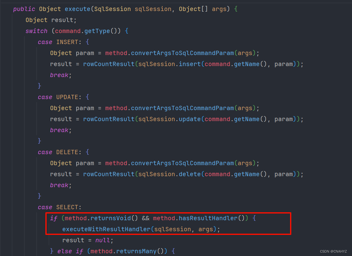 org.apache.ibatis.binding.MapperMethod#execute