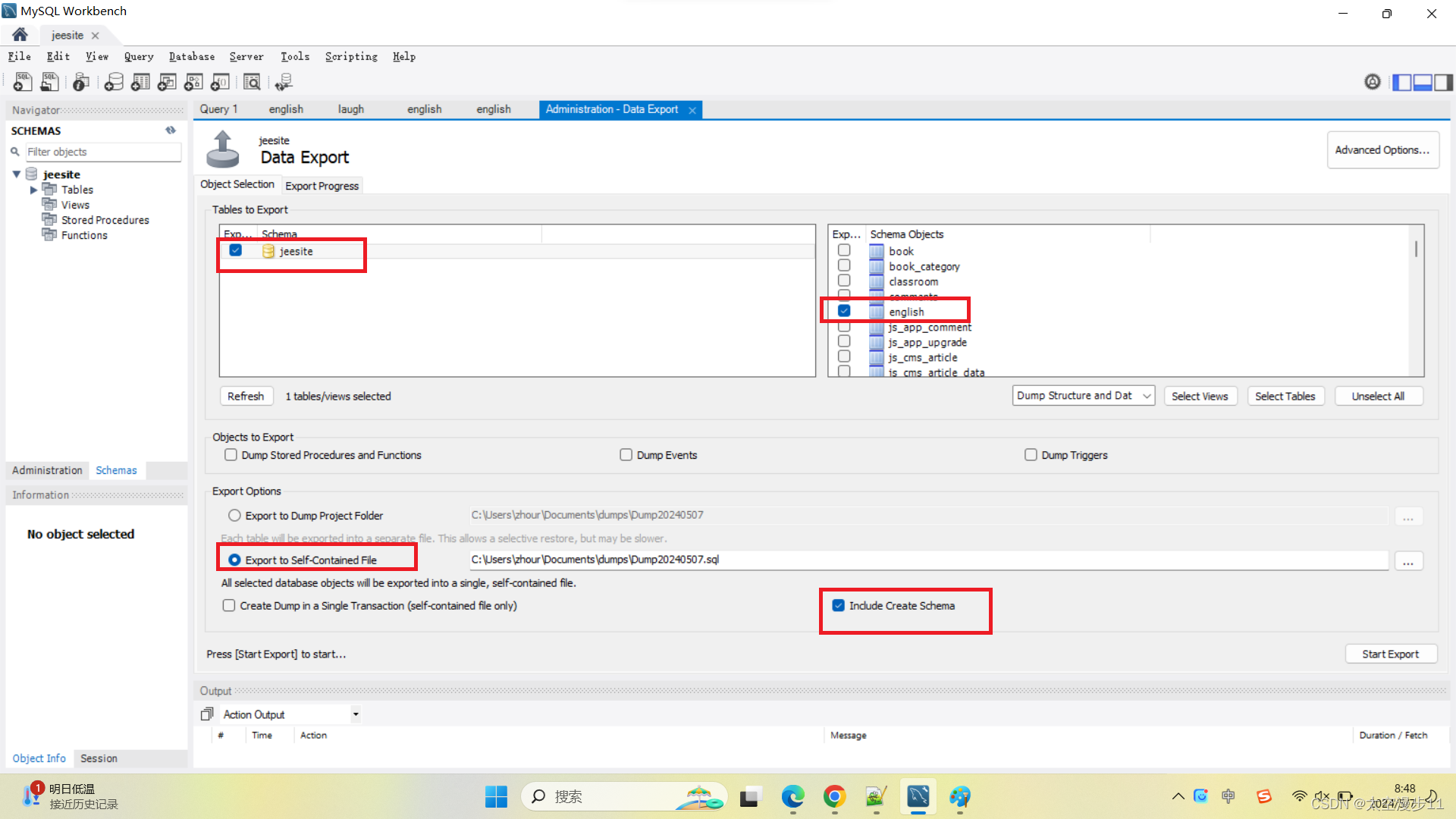 mysql workbench如何导出insert语句？