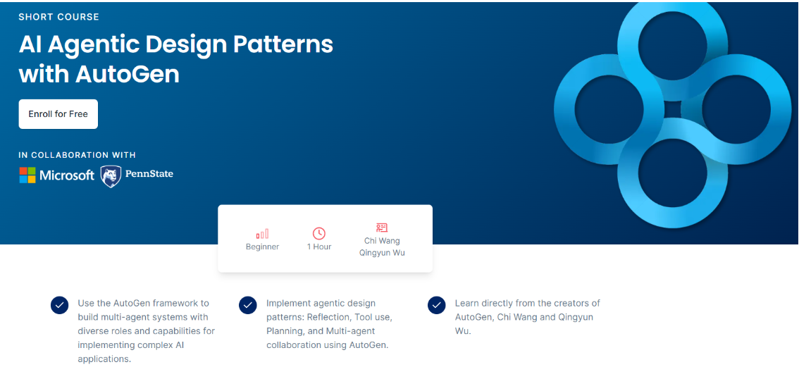 使用AutoGen框架进行多智能体协作：AI Agentic Design Patterns with AutoGen