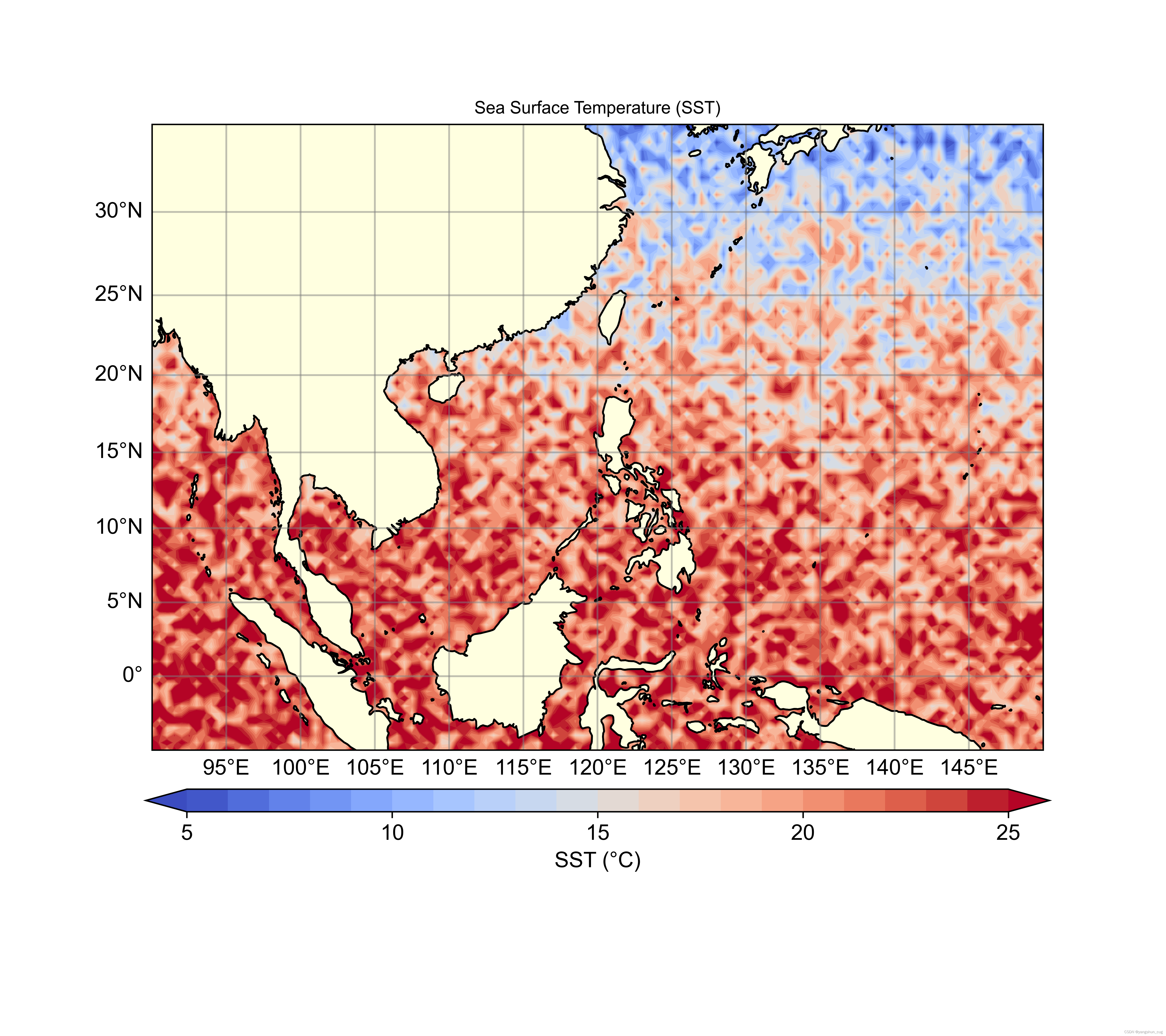 python中利用cartopy库绘制SST图像