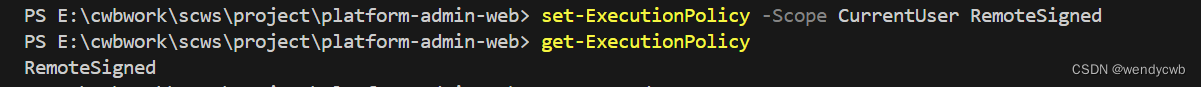 vscode 中显示 pnpm : 无法加载文件 C:\Users\AppData\Roaming\npm\pnpm.ps1，因为在此系统上禁止运行脚本