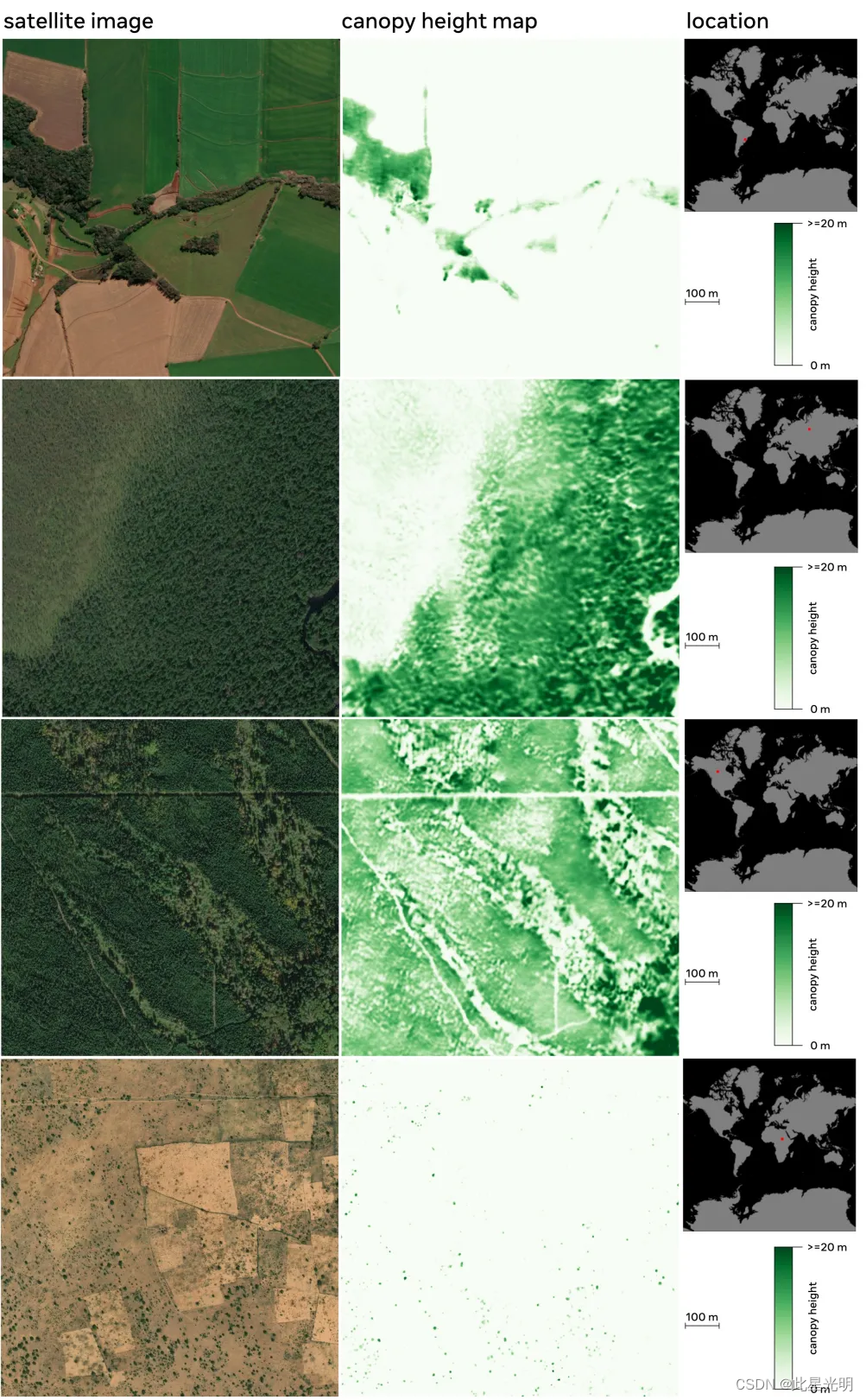 GEE数据集——高分辨率全球树冠高度地图（1 米）Meta 公司