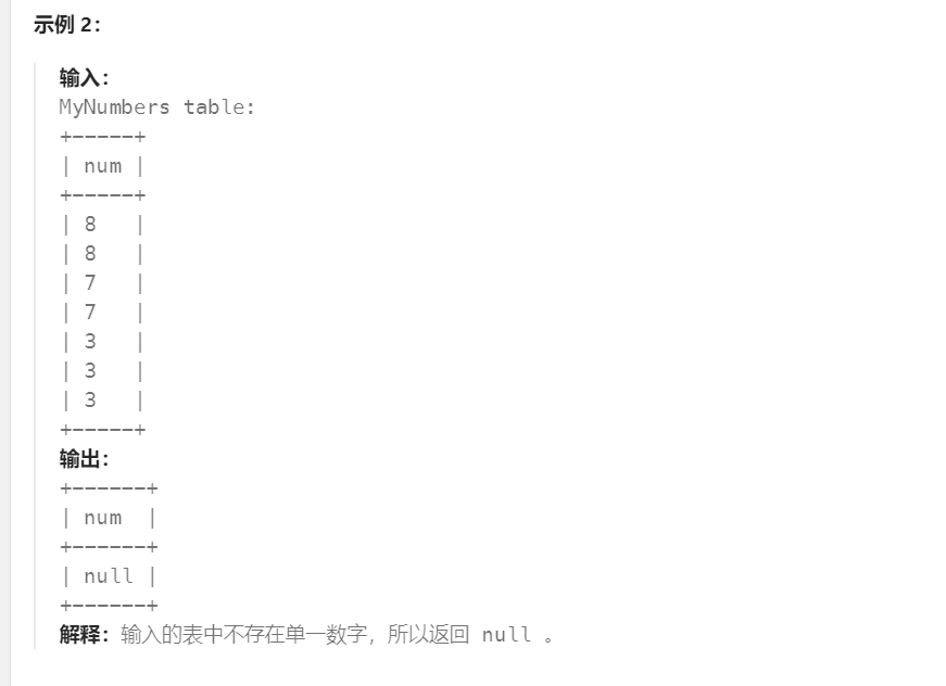 28 - 只出现一次的最大数字（高频 SQL 50 题基础版)