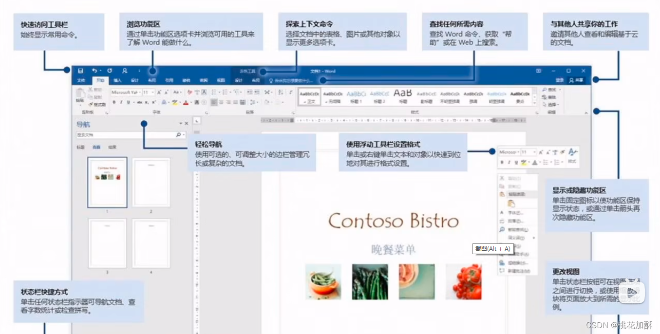 word的 第一课，第二课，第三课，第四课，第五课笔记