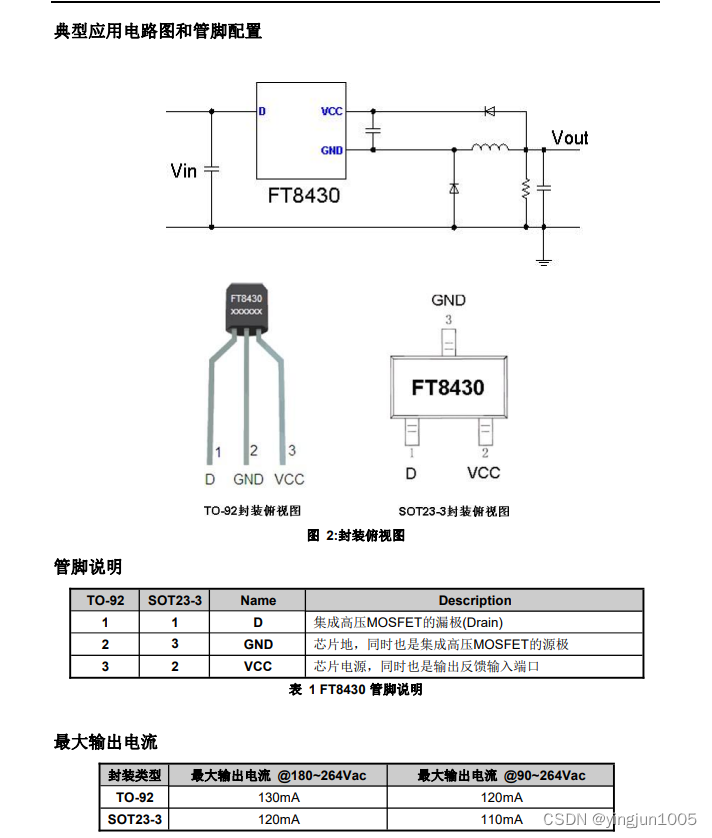 ft8430辉芒微220v降5v100ma非隔离门铃电源芯片_ft8430引脚图和参数