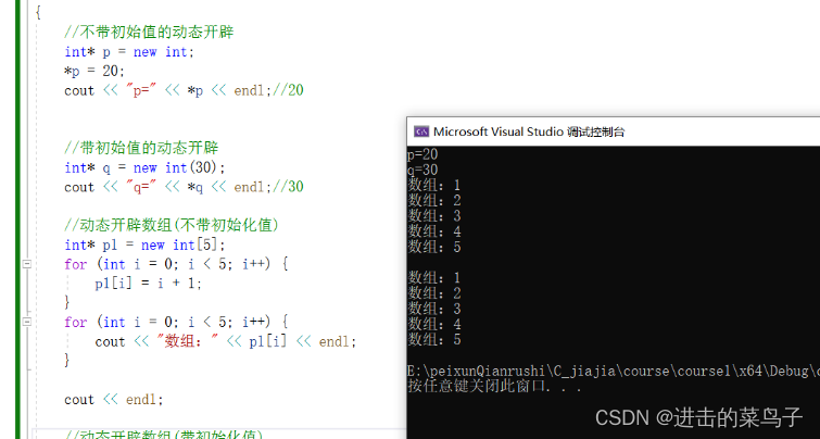 C++ 比 C语言 增加的新特性 4 之 内存分配