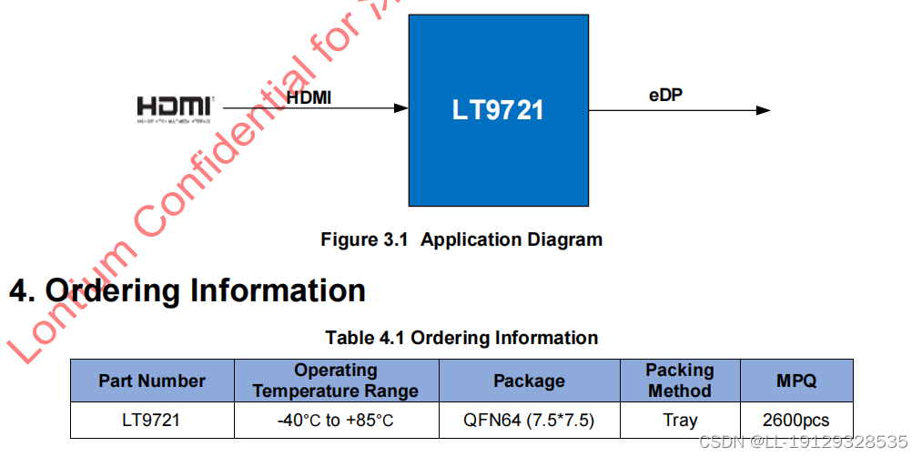 龙迅#LT9721芯片适用于HDMI1.4转EDP应用功能，分辨率高达4K30HZ。