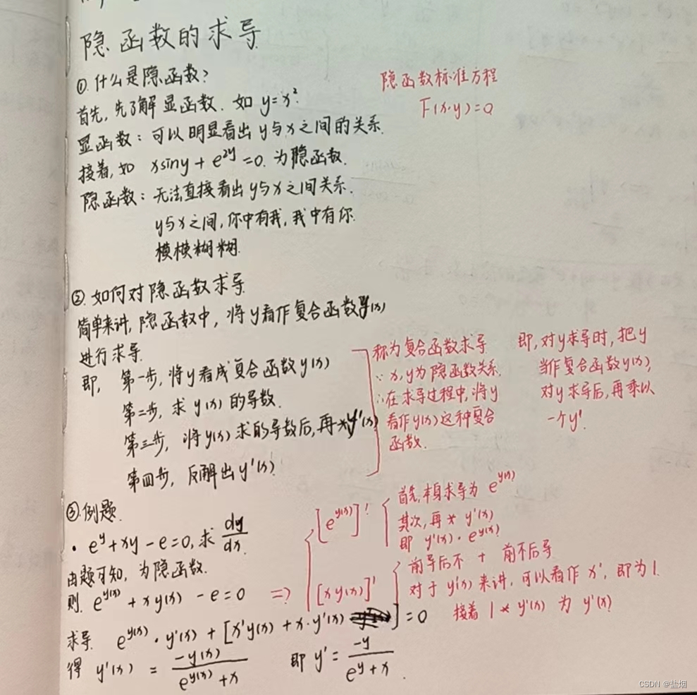 隐<span style='color:red;'>函数</span>的<span style='color:red;'>求</span><span style='color:red;'>导</span>【<span style='color:red;'>高</span><span style='color:red;'>数</span><span style='color:red;'>笔记</span>】