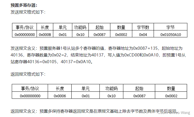 工控 modbusTCP 报文