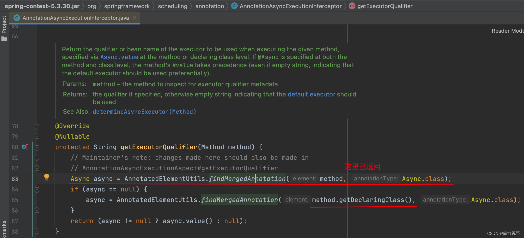 AnnotationAsyncExecutionInterceptor.getExecutorQualifier()