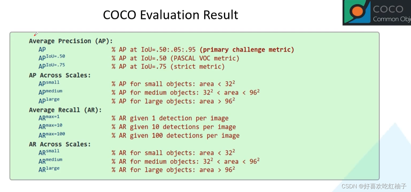 【目标检测基础篇】目标检测评价指标：mAP计算的超详细举例分析以及coco数据集标准详解（AP/AP50/APsmall.....)）
