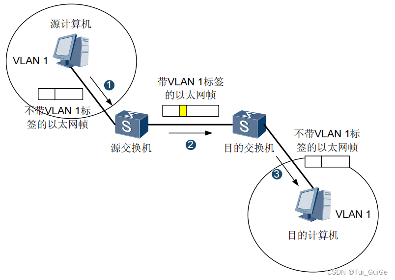 VLAN 帧的传输过程