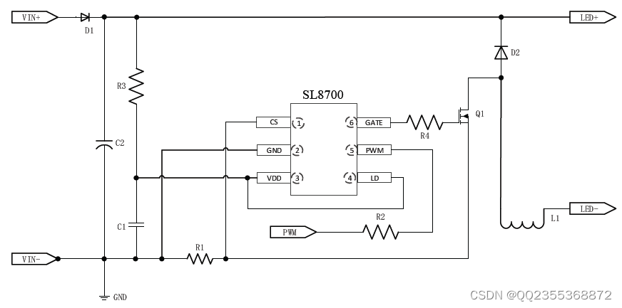 SL8700 户外景观灯48V降压恒流芯片 PWM/模拟调光深度0.1%