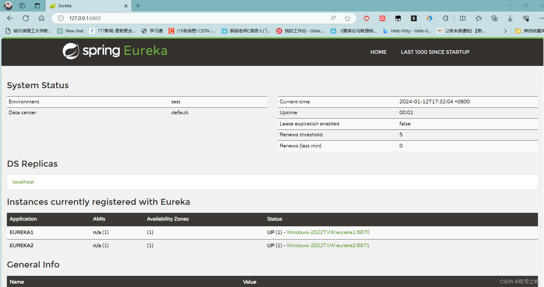 在Eureka中注册多个服务（根据本地主机端口号区分）