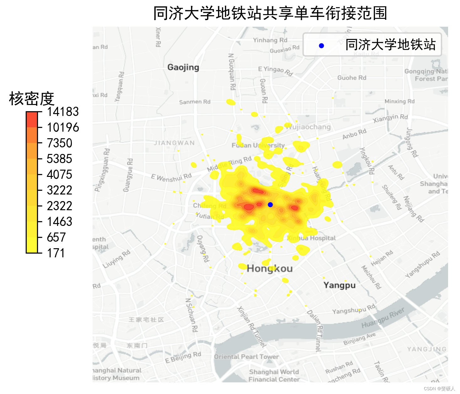 共享单车核密度可视化