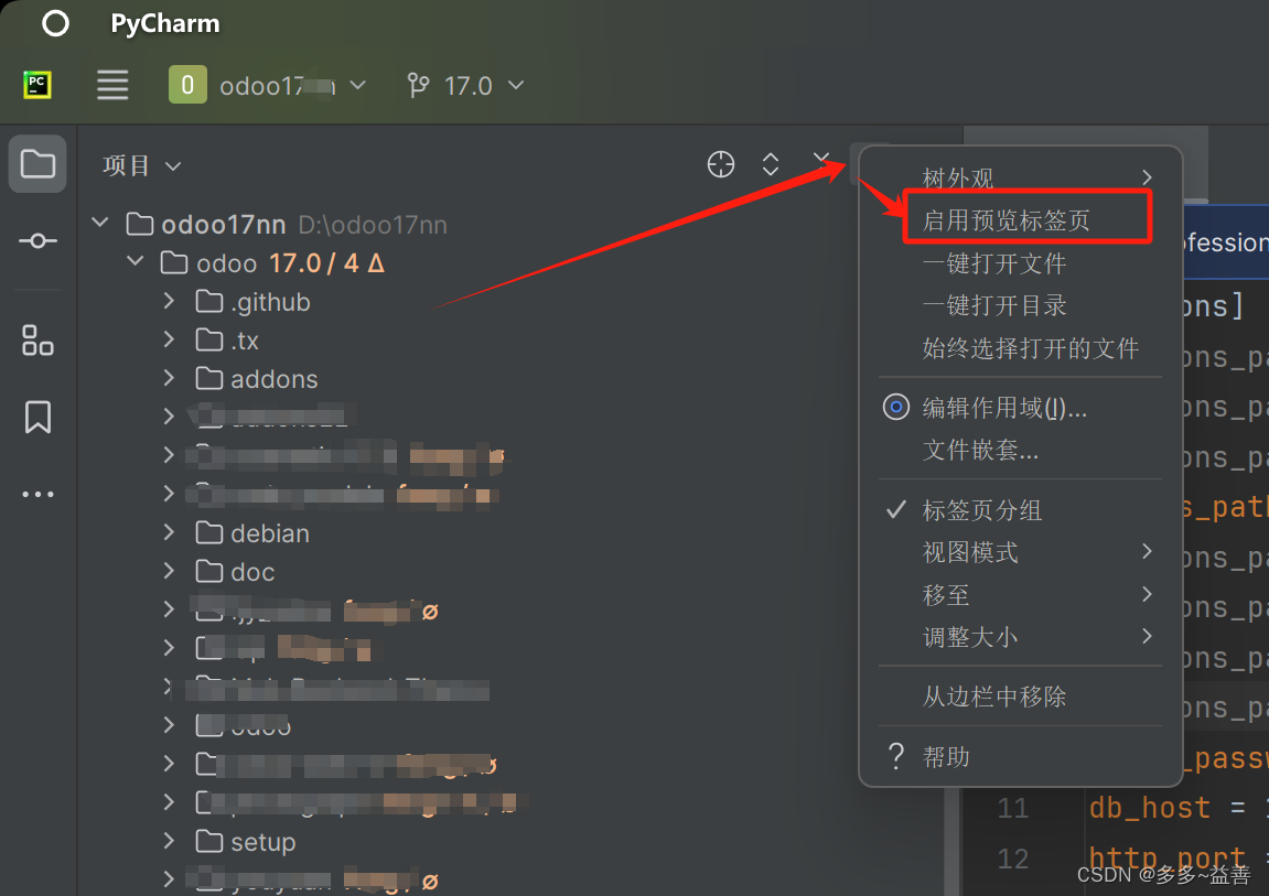 【Pycharm】设置<span style='color:red;'>双</span><span style='color:red;'>击打</span><span style='color:red;'>开</span>文件