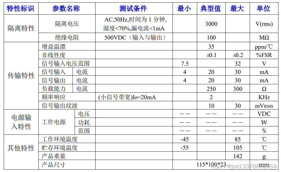 一入一出模拟量两线制无源 4-20mA隔离变送器