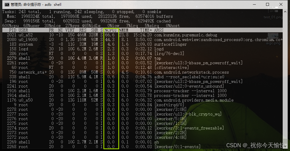 使用 ADB 查看 Android 设备的 CPU 使用率（详解）