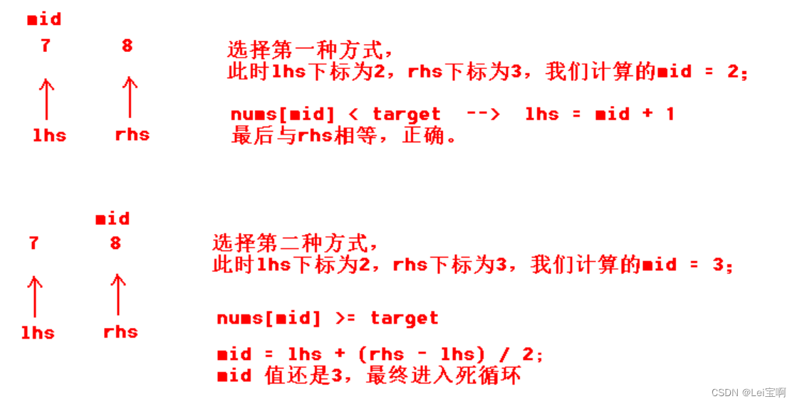 二分查找(非朴素)--在排序数组中查找元素的第一个和最后一个位置