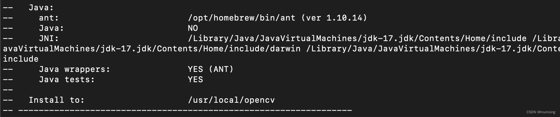 MacOS系统中Java使用Opencv4.10.0库的编译过程和使用方法(附编译后的包)