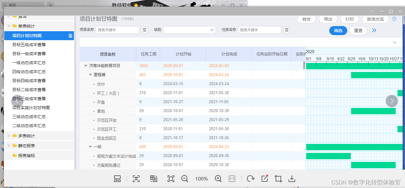 【致远FAQ】V8.0_甘特图能不能实现行表头一级一级显示（树形结构）