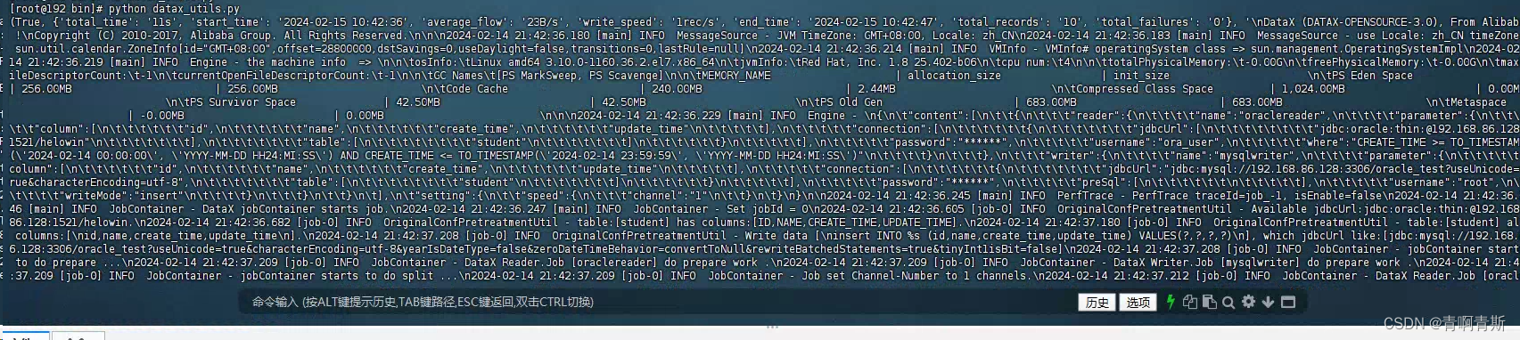 六、Datax通过json字符串运行