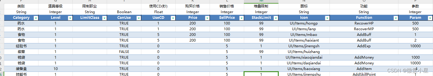 游戏配置表的导入使用