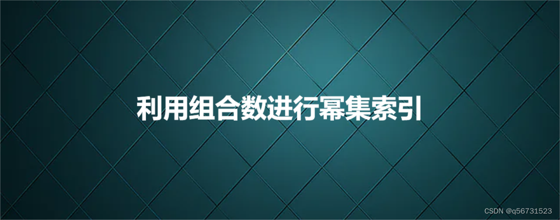 利用组合数进行幂集索引