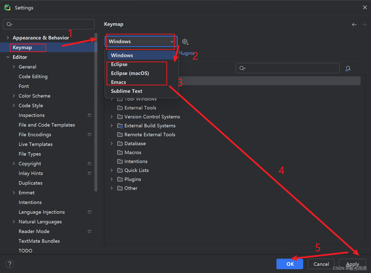 pycharm 更换Eclipse 的按键模式 keymap