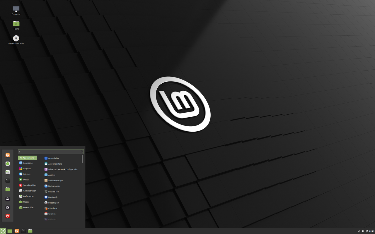 在Linux Mint 20 上的Cinnamon 5.0桌面环境