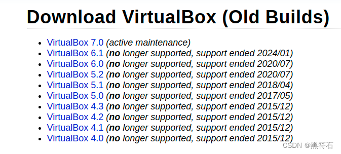 VirtualBox版本选择