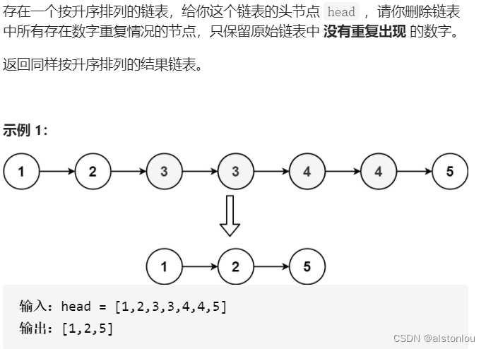 算法第四十一天-排除排序链表中的重复元素Ⅱ