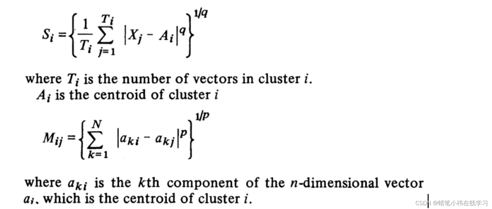 阅读笔记-A Cluster Separation Measure