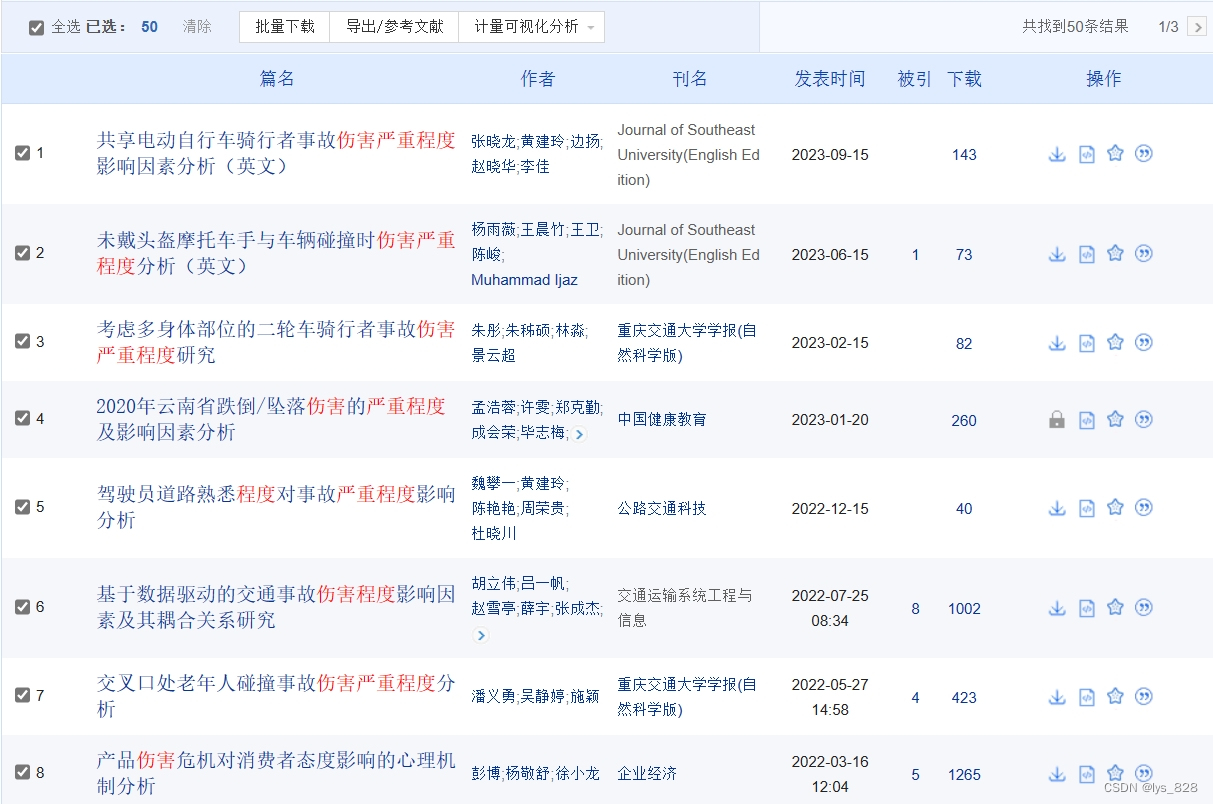 【python科学文献计量】关于中国知网检索策略的验证，以事故伤害严重程度检索为例