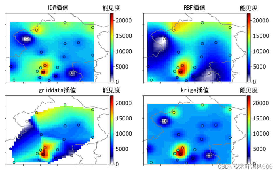 【python由站点数据插值到网格数据方法对比】