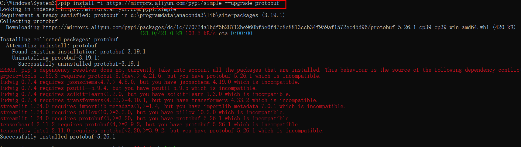 成功解决ImportError: cannot import name ‘builder‘ from ‘google.protobuf.internal