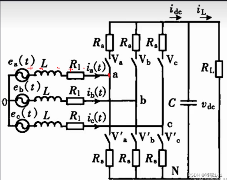 <span style='color:red;'>三相</span><span style='color:red;'>整流器</span>数学模型建立