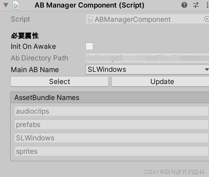 自定义组件——ABManager（AB包管理器）