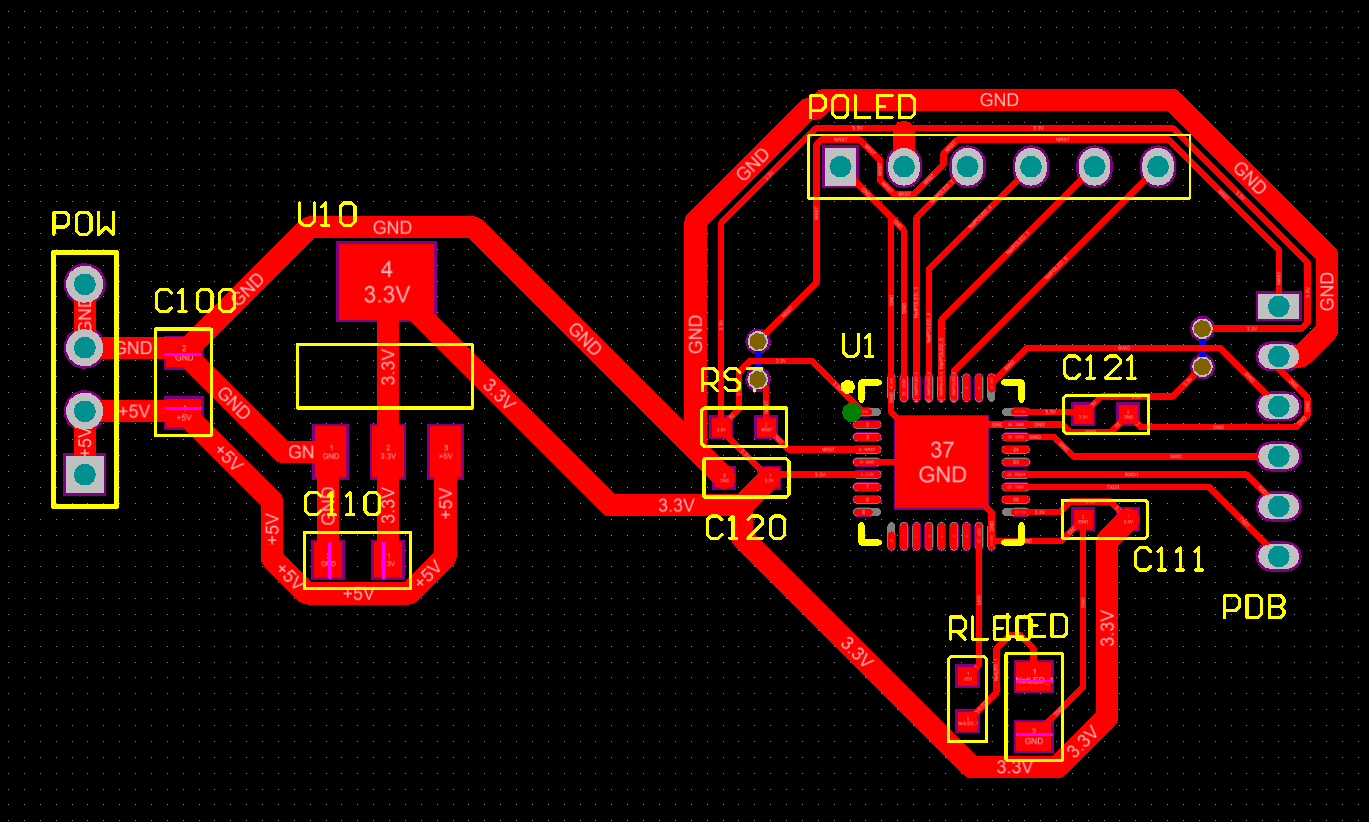 65主芯片为f103t8u6. 65使用六芯调试端口.